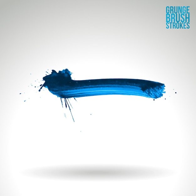 Blue brush stroke and texture. Grunge vector abstract hand - painted element.