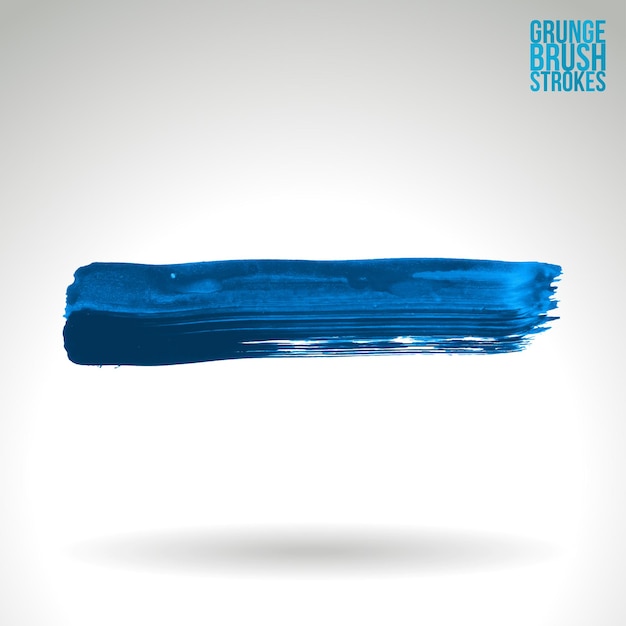 Blue brush stroke and texture. Grunge vector abstract hand - painted element.