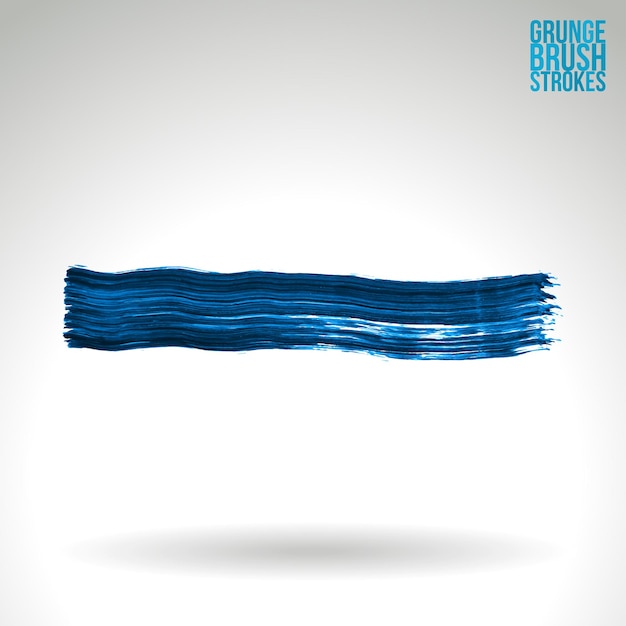 Blue brush stroke and texture. Grunge vector abstract hand - painted element.