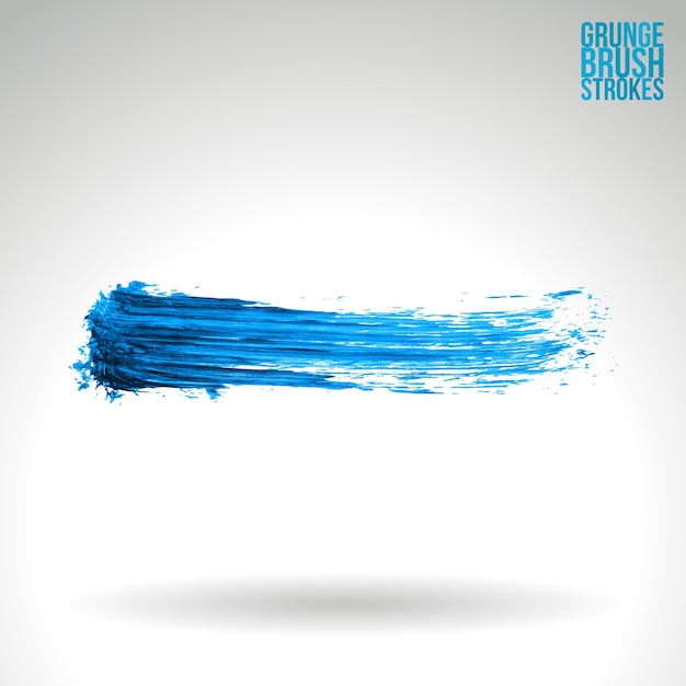 Blue brush stroke and texture. Grunge vector abstract hand - painted element.