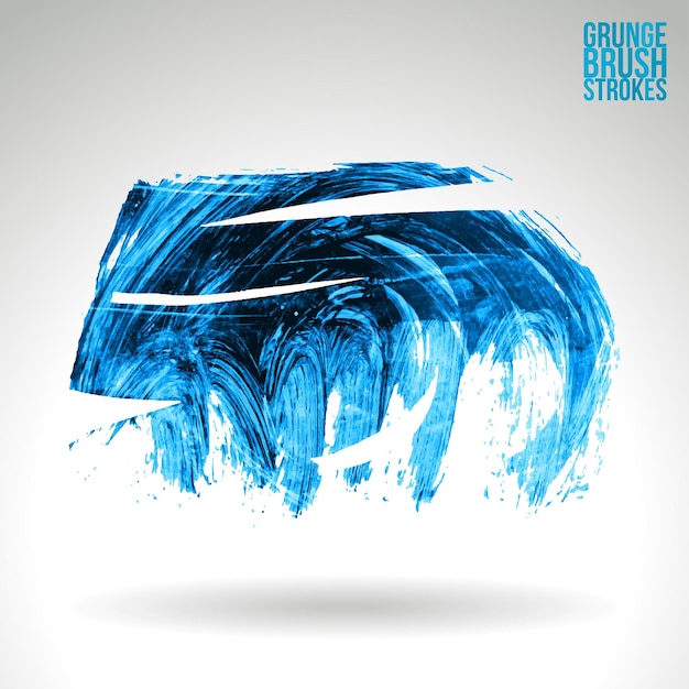 Vector blue brush stroke and texture. grunge vector abstract hand - painted element.