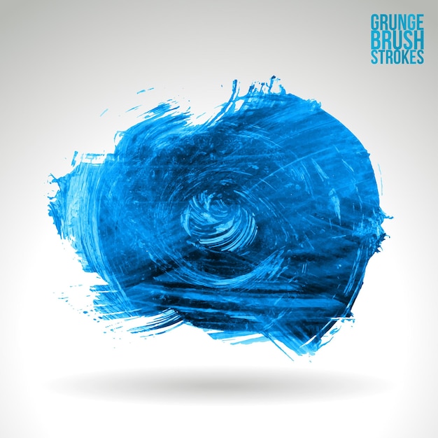 Blue brush stroke and texture. Grunge vector abstract hand - painted element.