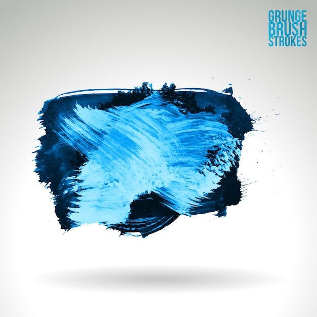 Blue brush stroke and texture. Grunge vector abstract hand - painted element.