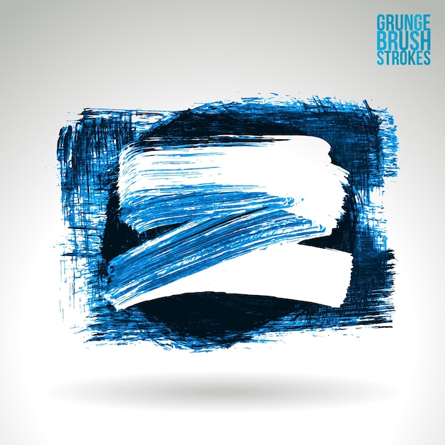 Blue brush stroke and texture. Grunge vector abstract hand - painted element.