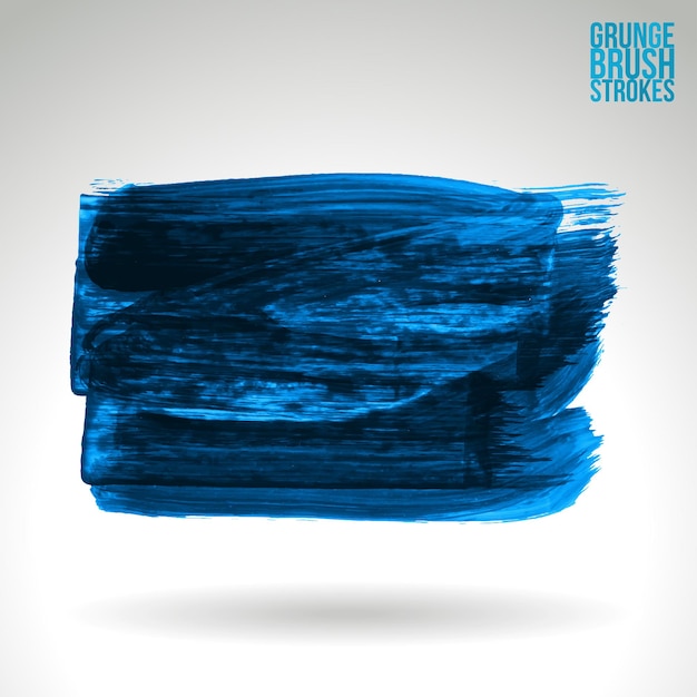 Blue brush stroke and texture. Grunge vector abstract hand - painted element.