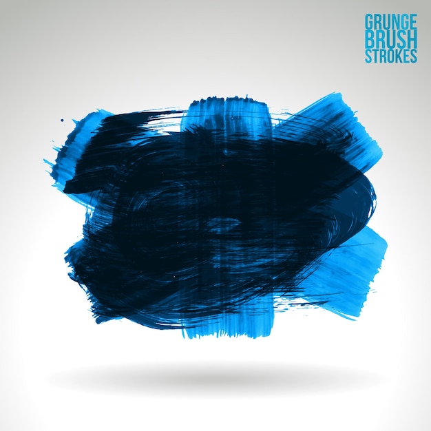 Blue brush stroke and texture. Grunge vector abstract hand - painted element.