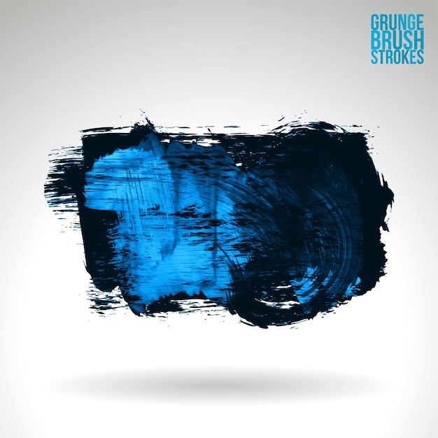 Blue brush stroke and texture. Grunge vector abstract hand - painted element.