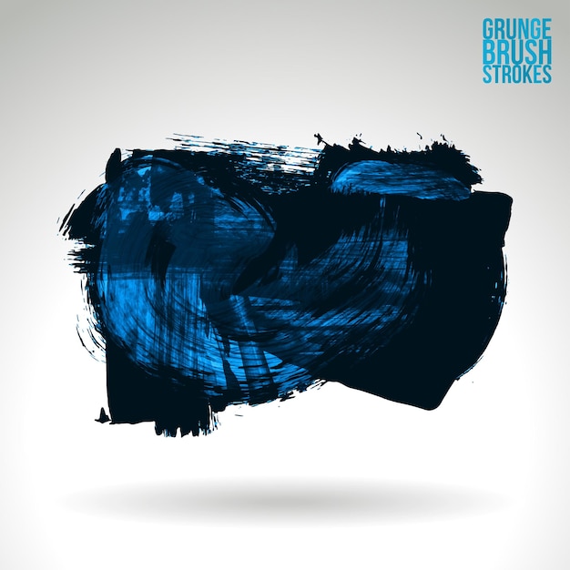 Blue brush stroke and texture. Grunge vector abstract hand - painted element.