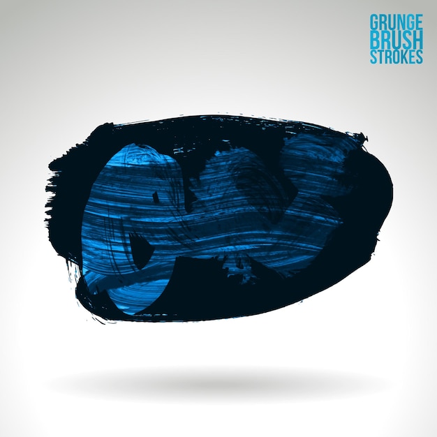 Blue brush stroke and texture. Grunge vector abstract hand - painted element.