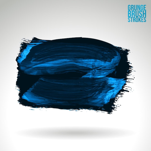 Blue brush stroke and texture. Grunge vector abstract hand - painted element.