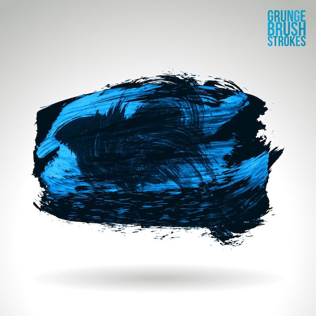 Blue brush stroke and texture. Grunge vector abstract hand - painted element.