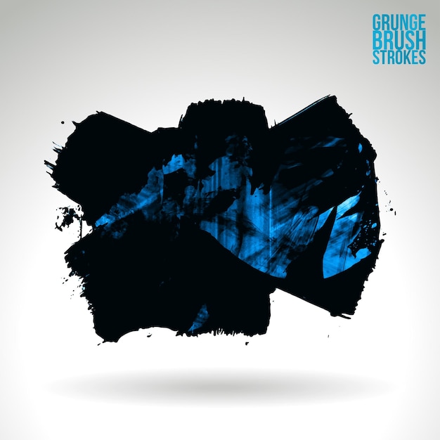 Blue brush stroke and texture. Grunge vector abstract hand - painted element.