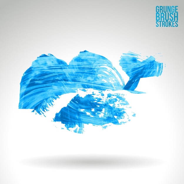 Blue brush stroke and texture. Grunge vector abstract hand - painted element.