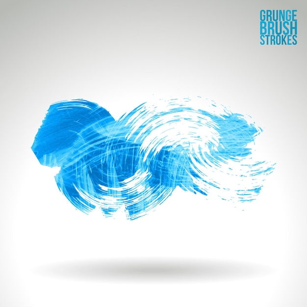 Blue brush stroke and texture. Grunge vector abstract hand - painted element.