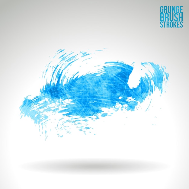 Blue brush stroke and texture. Grunge vector abstract hand - painted element.