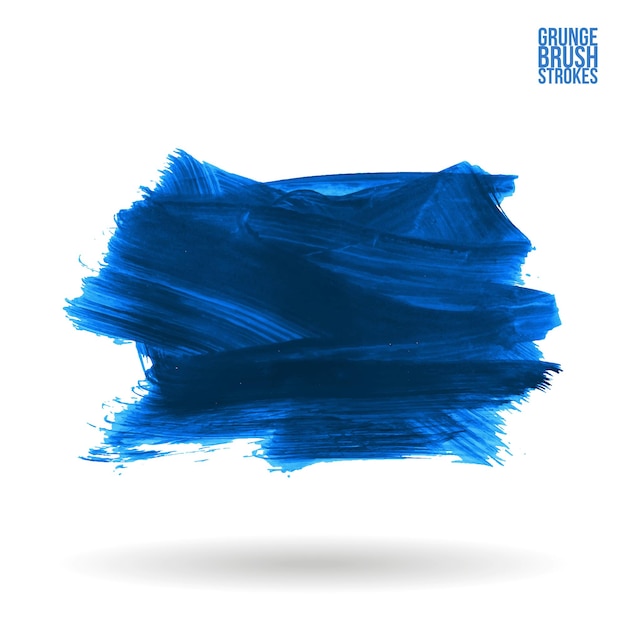 Blue brush stroke and texture Grunge vector abstract hand painted element