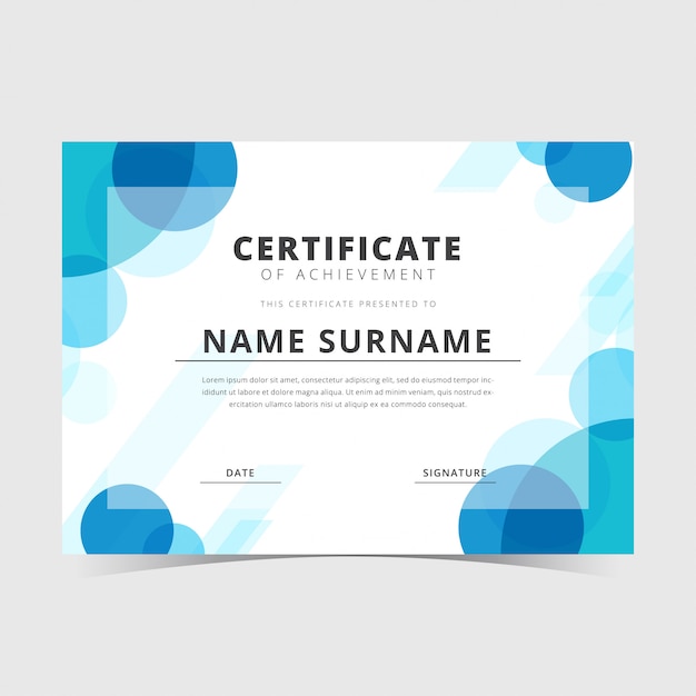 Blue Bubble Certificate Template