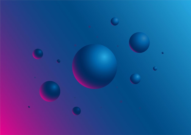 Vector blue bubbles gradient background