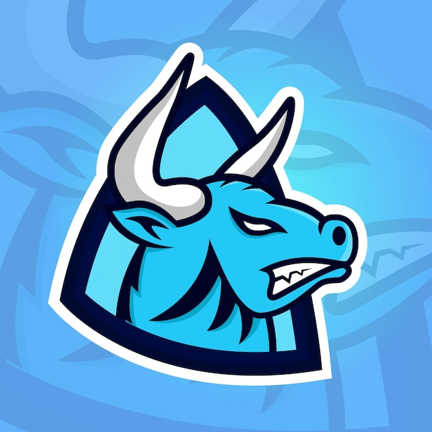 Blue bull esport logo Illustration of the blue bull for esport logo