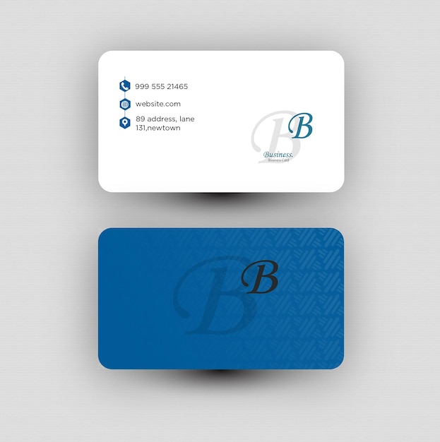 blue business card design mockup