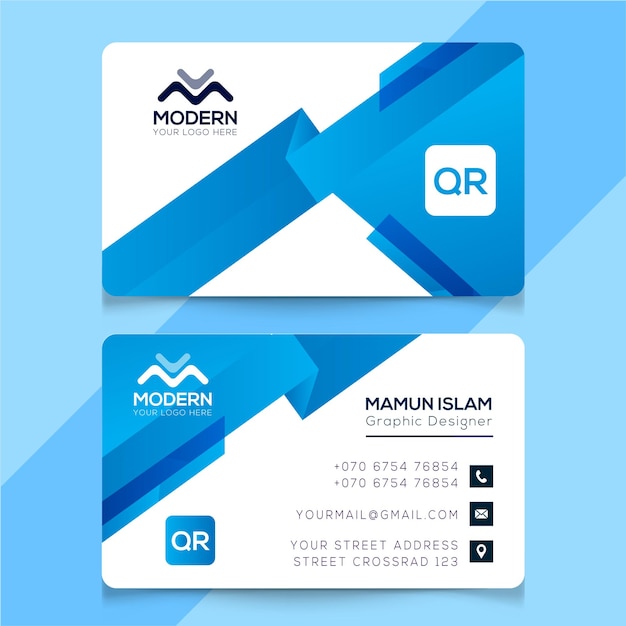 Blue Business Card Design Template