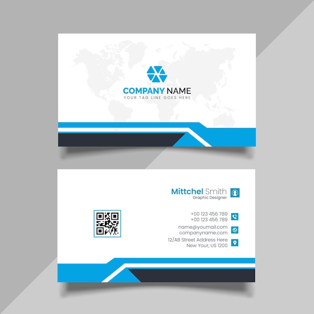 Blue business card design