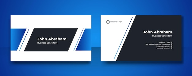 Blue business card template with modern corporate concept. Creative elegant name card and business card design