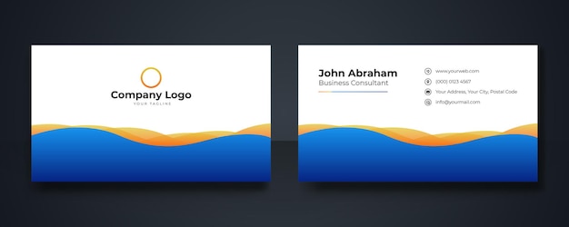 Blue business card template with modern corporate concept. Creative elegant name card and business card design