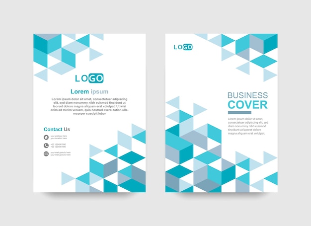 blue business cover set in a4 size