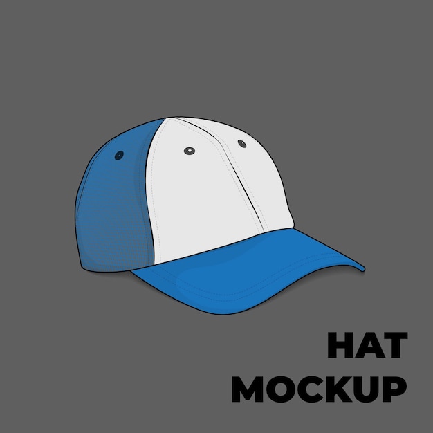 Blue cap template with white color in front of cap design