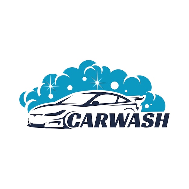 Blue Car Wash Auto Detailing Logo