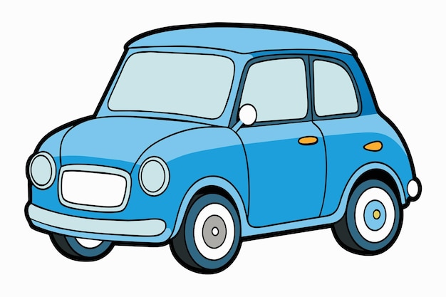 A blue car with a white background