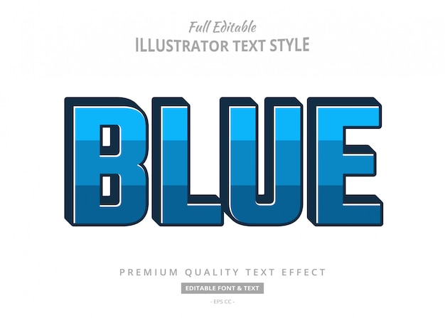 Blue Cartoon 3d Text Style Effect