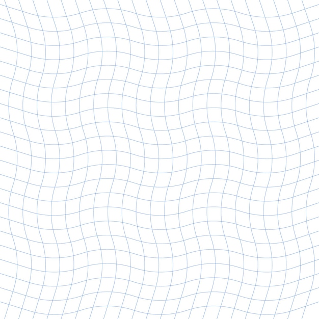 Vector blue checkered wave pattern of thin lines on a white background