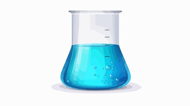 Blue Chemical Filled Beaker on Isolated Background