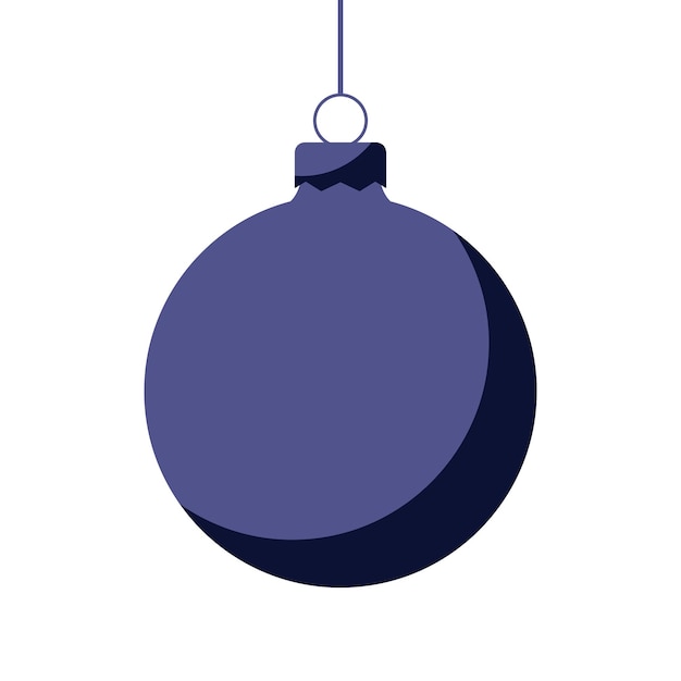 Blue Christmas ball with holiday ornament Vector illustration in flat design 2023 toy for christmas tree