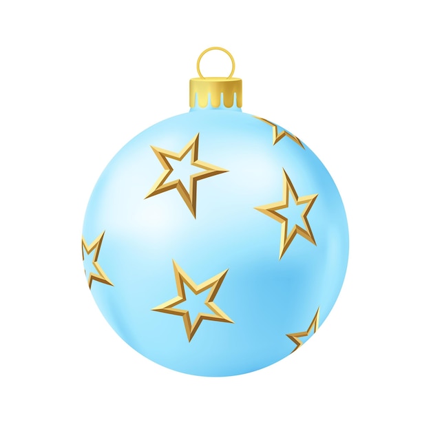 Blue Christmas tree ball with gold star