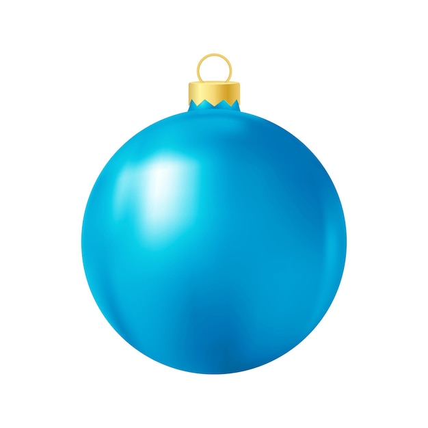 Blue Christmas tree toy Realistic color illustration