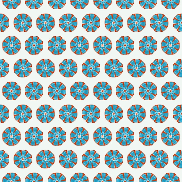 Blue circle shape and red line seamless pattern background graphic art design ornament decoration