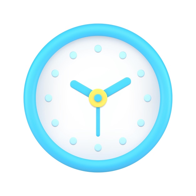 Blue circle wall watch d icon vector illustration