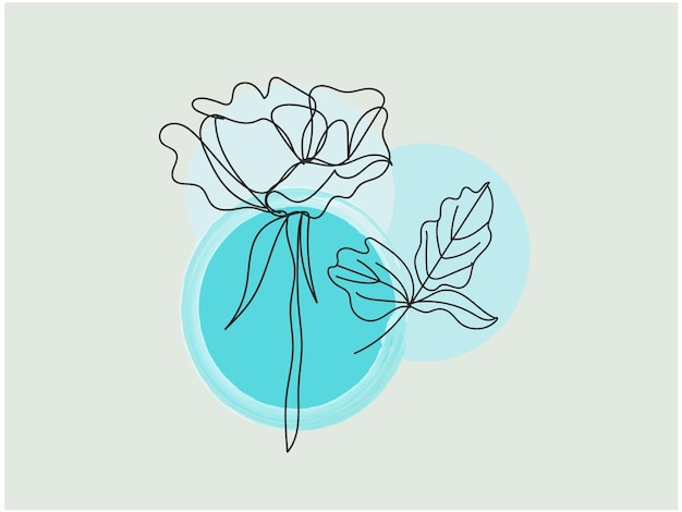 Vector a blue circle with two roses on it