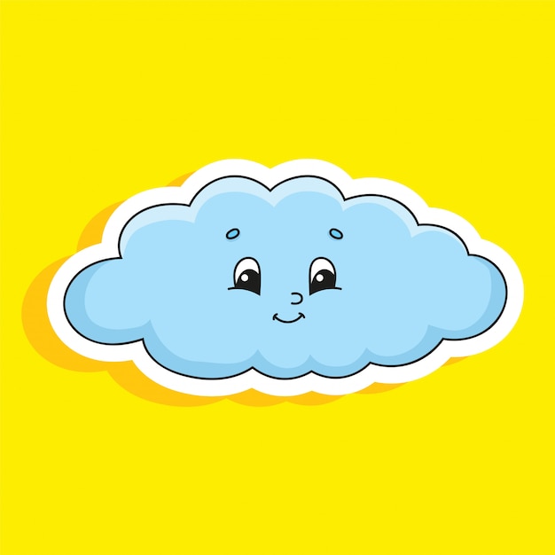 Blue cloud. Cute character. 