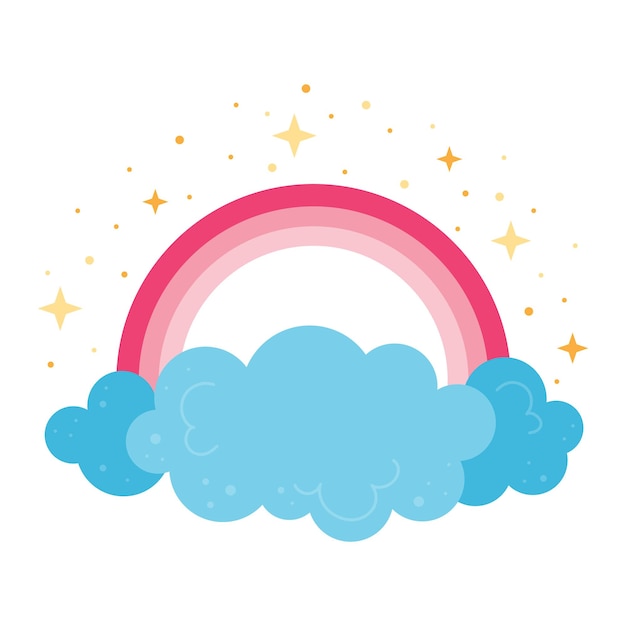 Blue clouds. Children nursery concept. Vector cartoon isolated illustration.