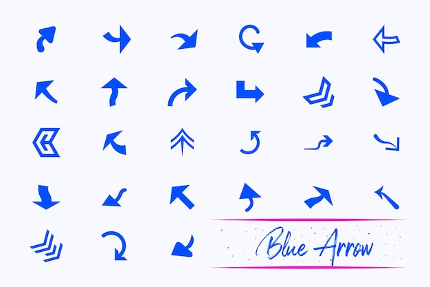 Blue color arrow vectors collection Designed for multipurpose use such as business content marketing