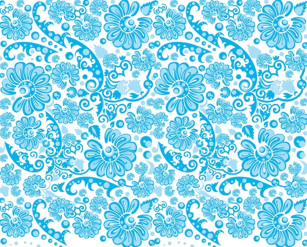 Blue Color Floral Creative Pattern Vector Design