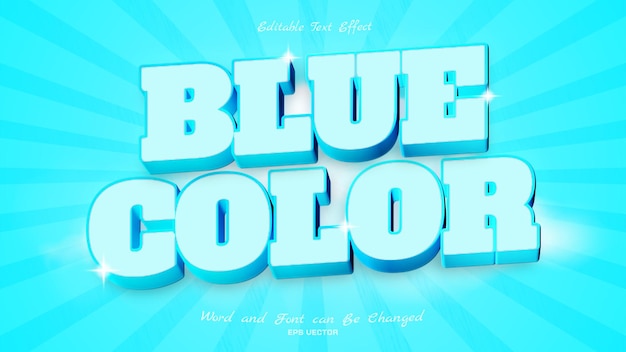 Blue Color text effect editable modern lettering typography font style