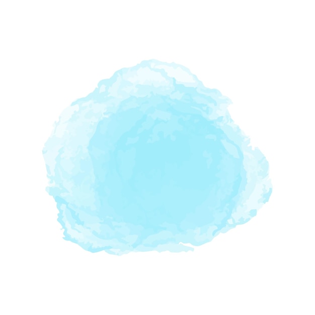 Blue color vector hand drawn watercolor liquid stain.