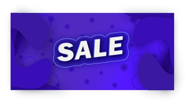 Blue colour sales horizontal banner design template