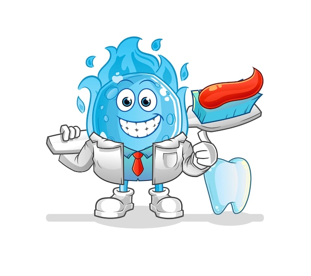 The blue comet dentist illustration. character vector