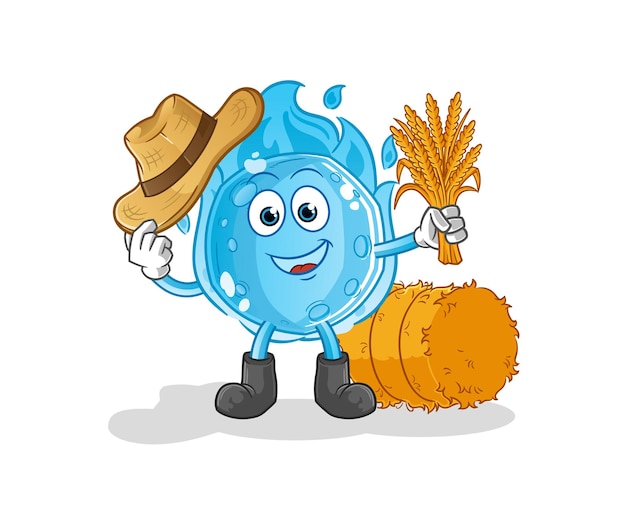 The blue comet farmer mascot. cartoon vector